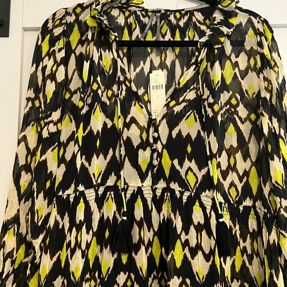 Anthropology long sleeve maxi dress